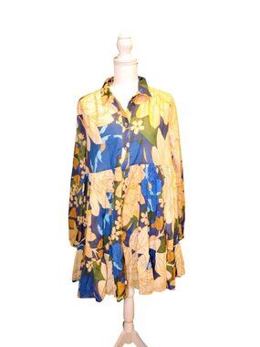Sézane X Farm Rio mandacaru floral hilma mini dress, Size 42 NWT